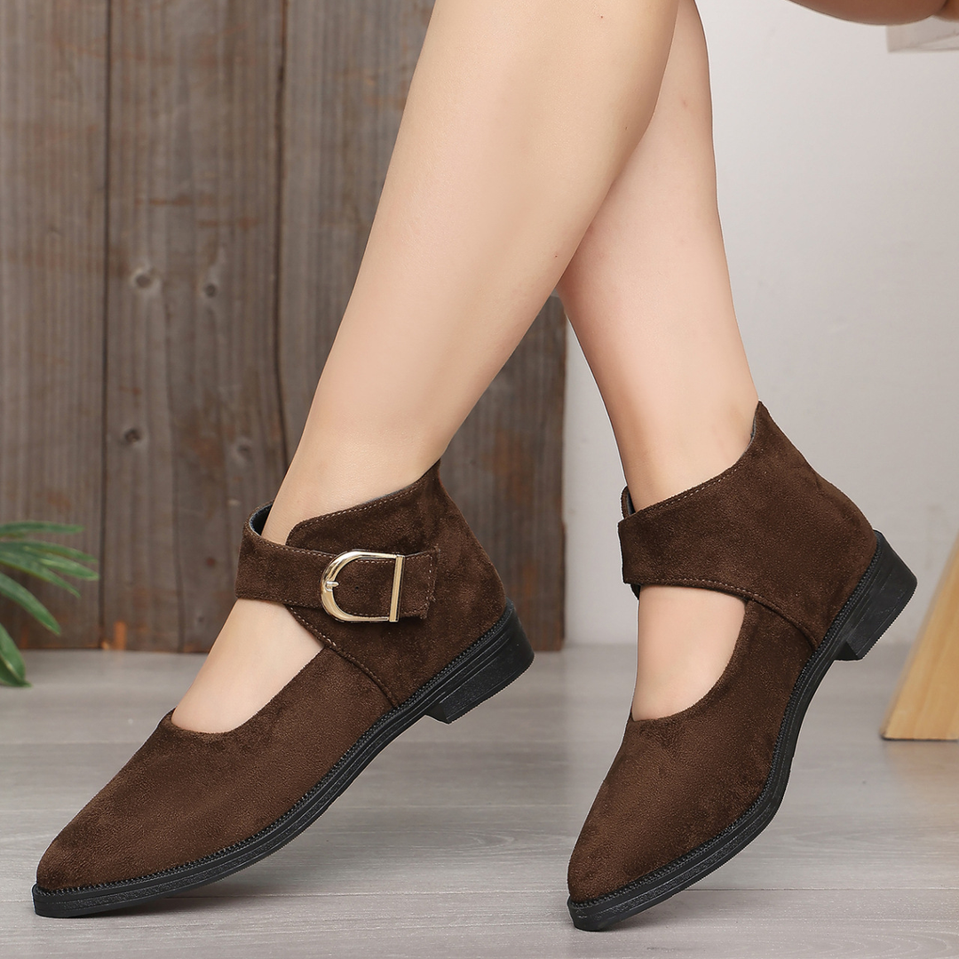Buckle Strap Mary Jane Flat Ankle Shoes