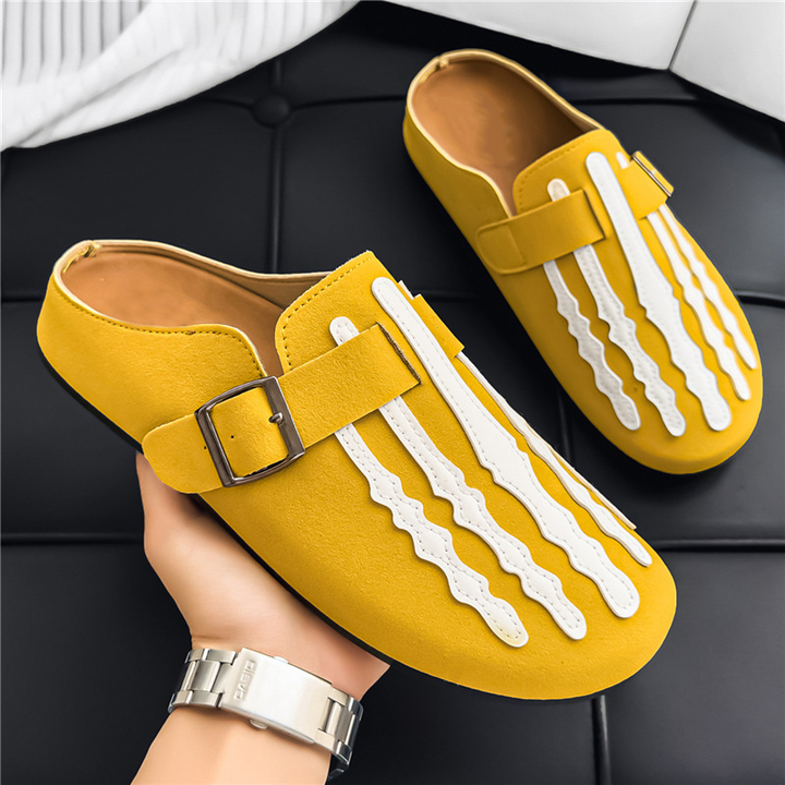 Fashion Skeleton Pattern Adjustable Strap Mules
