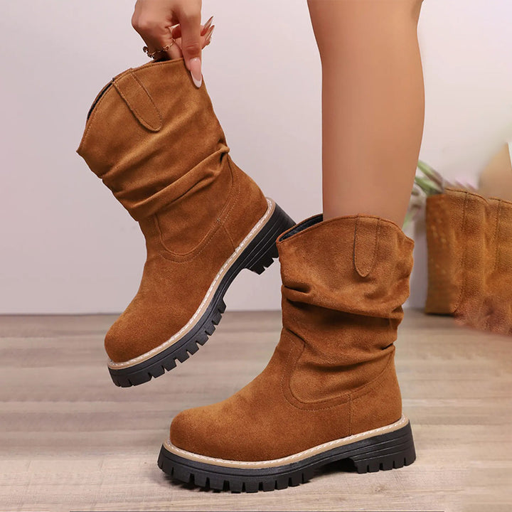 Suede Platform Martin Boots