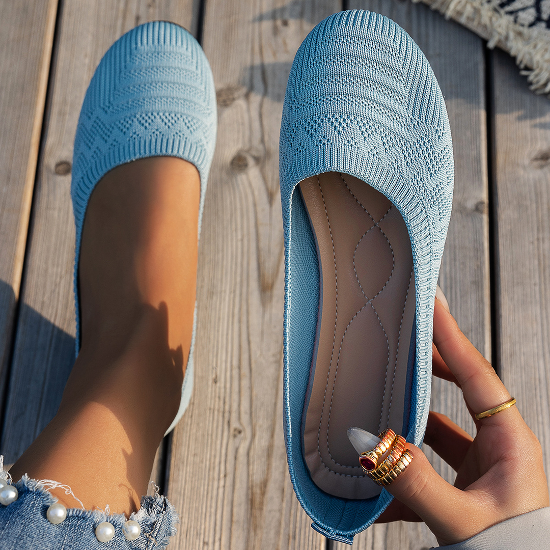 Knit Breathable Comfort Flat Slip On Shoes