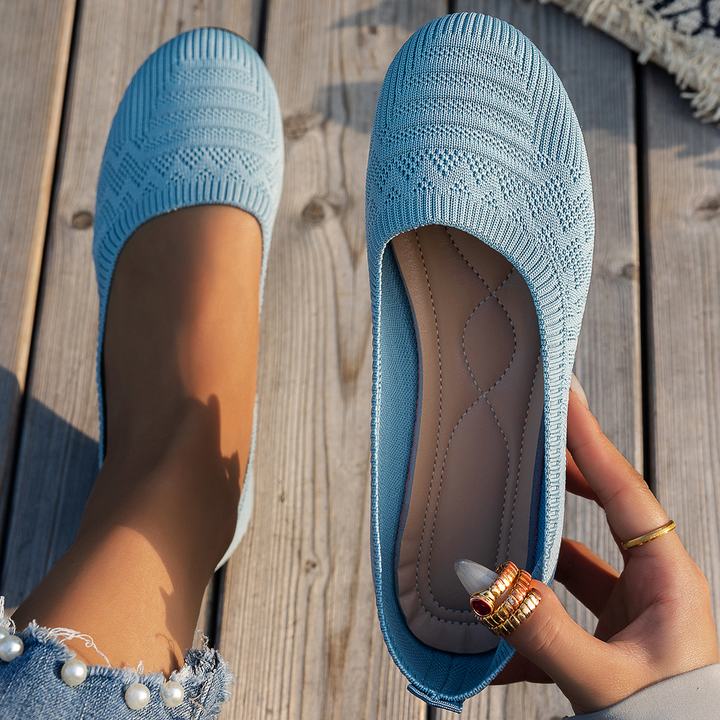 Knit Breathable Comfort Flat Slip On Shoes