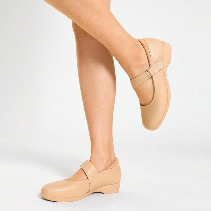 Casual Soft Leather Buckle Strap Women Mary Jane Flats