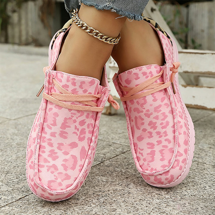 Leopard Canvas Slip On Shoes