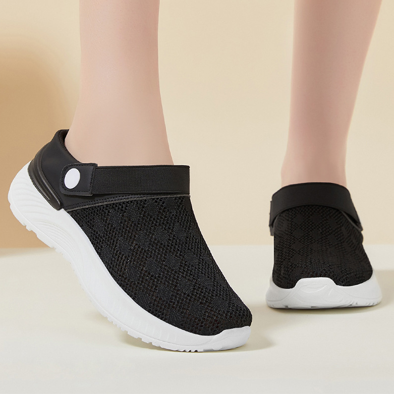 Women Back Strap Mule Sneakers Breathable Slip‑On Walking Shoes
