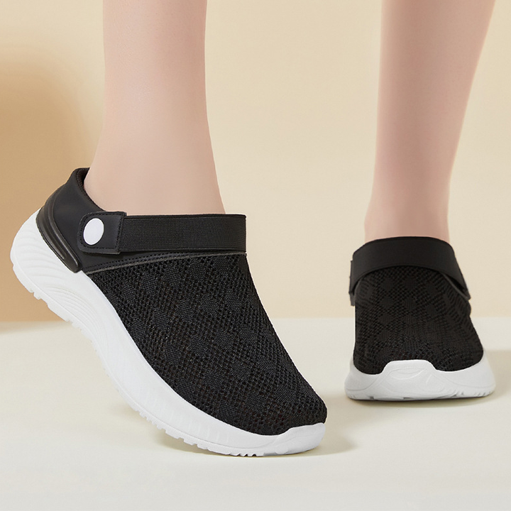 Women Back Strap Mule Sneakers Breathable Slip‑On Walking Shoes