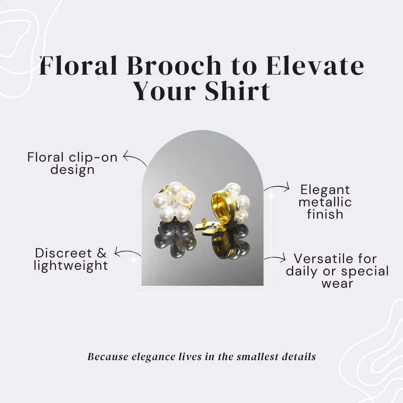 Exquisite Pearl Flower Rhinestone Cufflinks