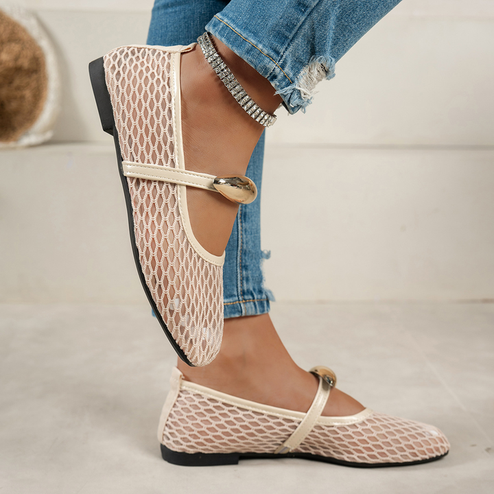 Summer Airy Mesh Mary Jane Flats with