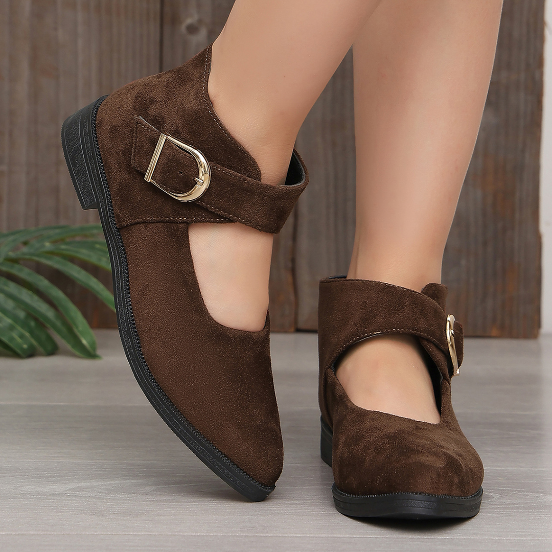 Buckle Strap Mary Jane Flat Ankle Shoes