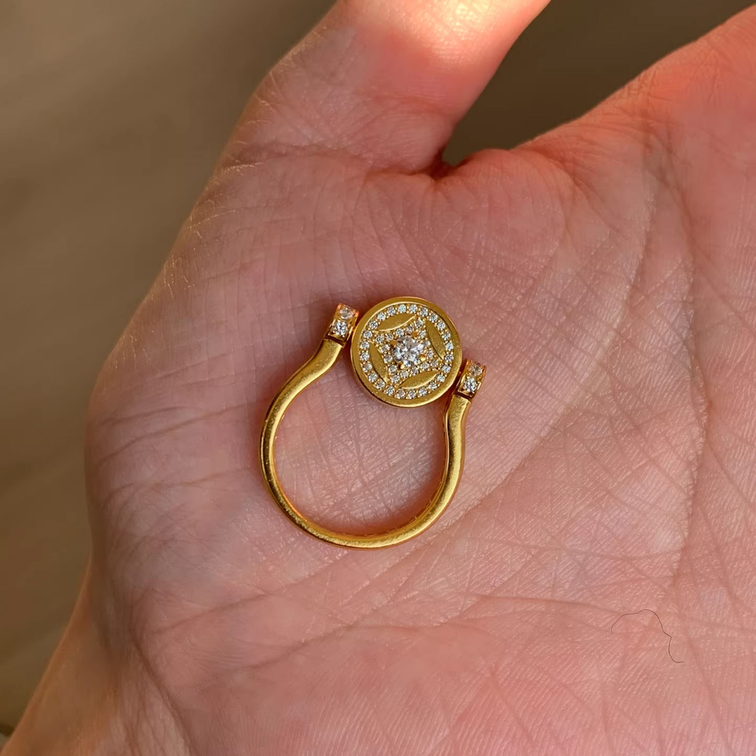 Vintage Two-sided Rotating Gemstone Flip Ring