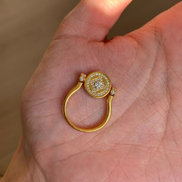 Vintage Two-sided Rotating Gemstone Flip Ring