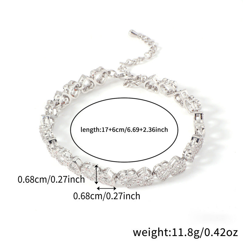 Diamond heart bracelet