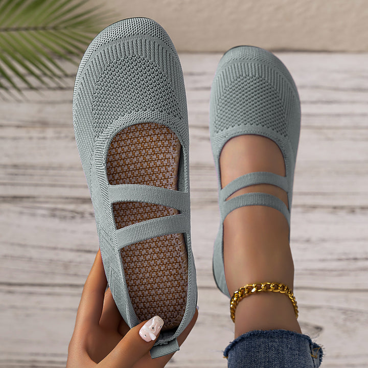 Women Knit Slip On Breathable Flat Shoes