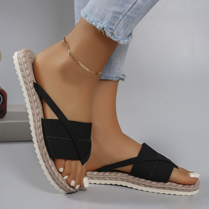Casual Knit Strap Summer Beach Flip Sandals