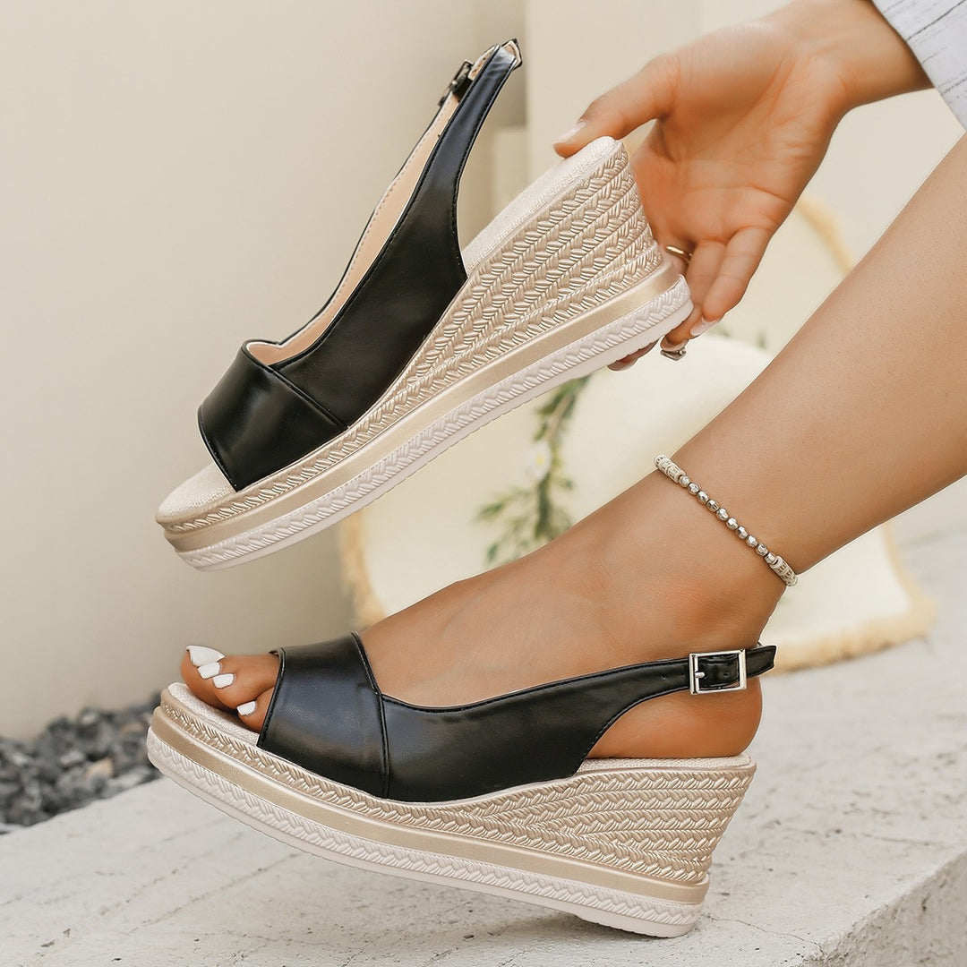 Women Buckle Platform Wedge Summer Sandals