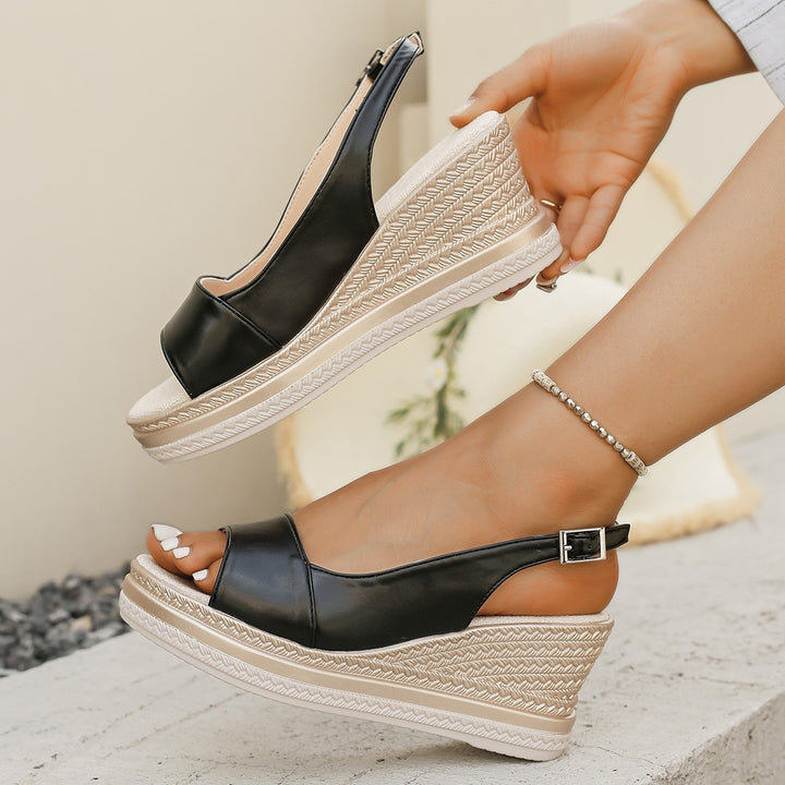 Women Buckle Platform Wedge Summer Sandals