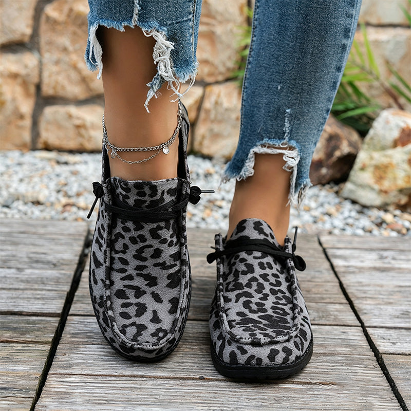 Leopard Canvas Slip On Shoes