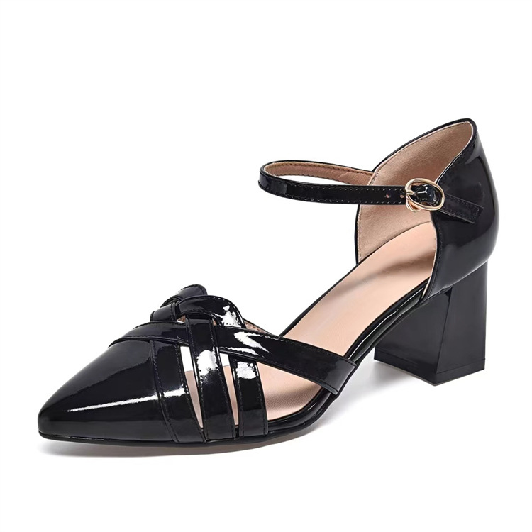 Cutout Point Toe Block Heel Mary Janes