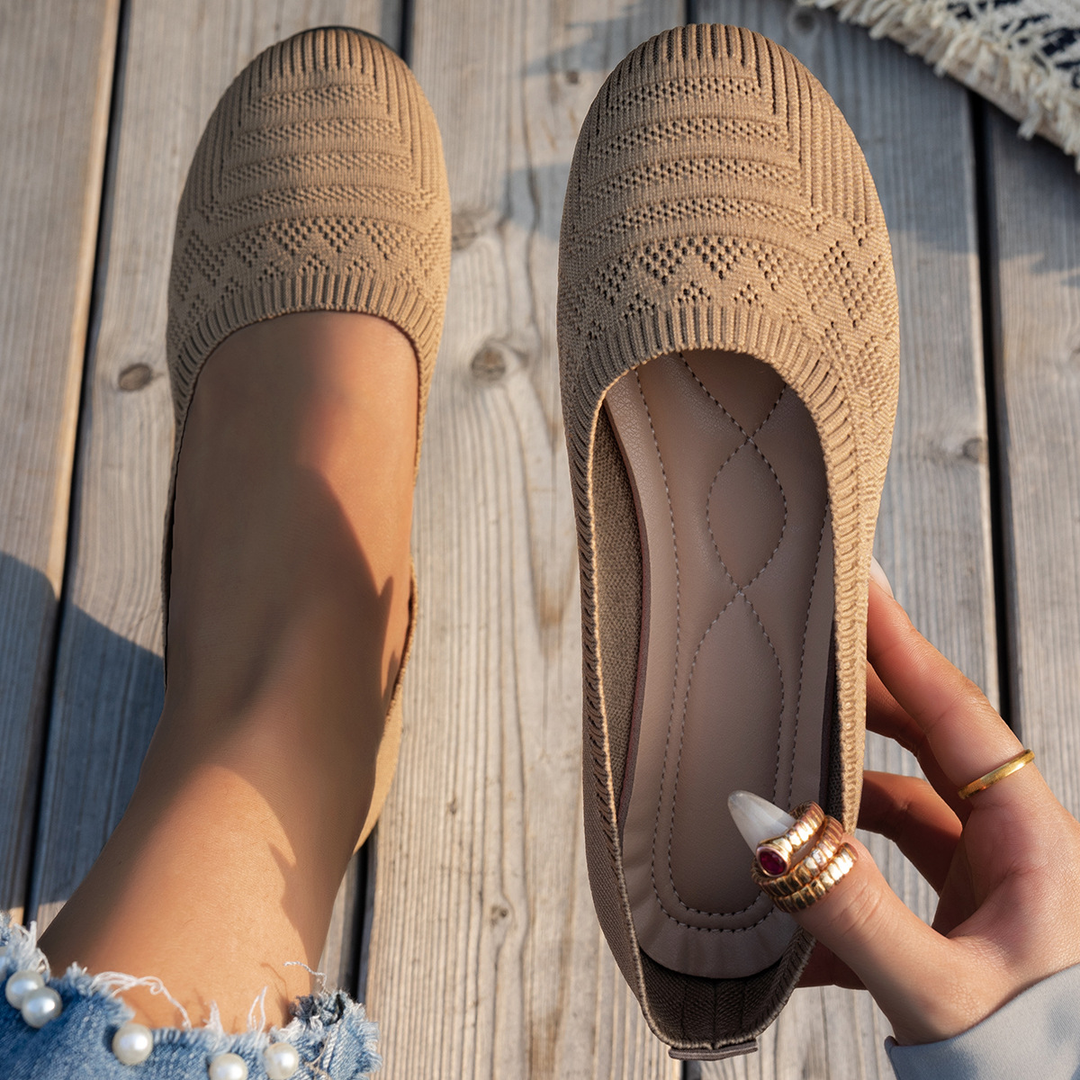 Knit Breathable Comfort Flat Slip On Shoes