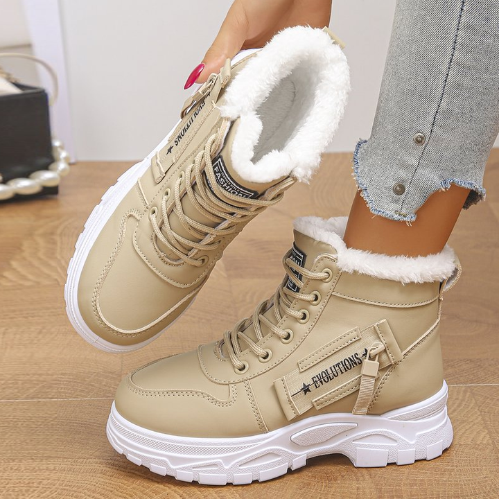 Lace Up Thick Sole Winter Ankle Shoes