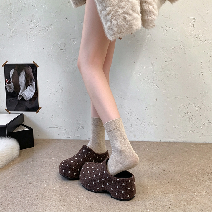 Women Polka Dot Platform Slip On Mule Clogs