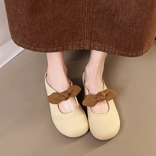 Sweet Bow Backless Mary Jane Slides