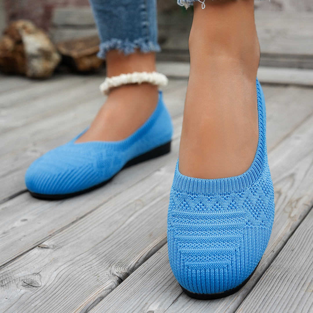 Knit Breathable Comfort Flat Slip On Shoes