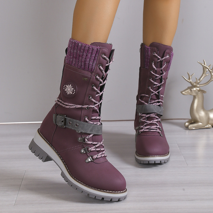 Women Buckle Strap Mid‑Calf Outdoor Snow Boots