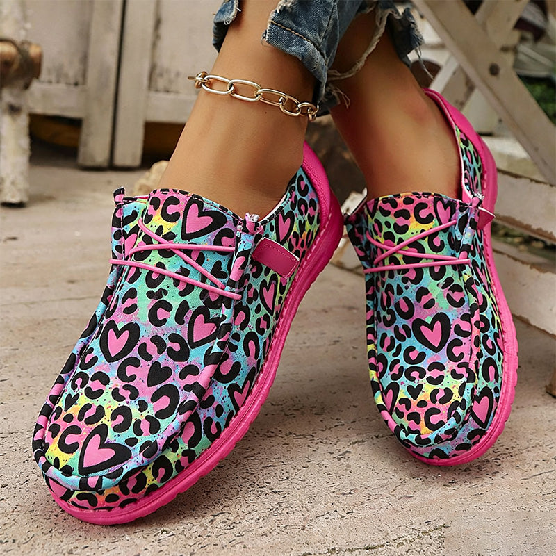 Leopard Canvas Slip On Shoes