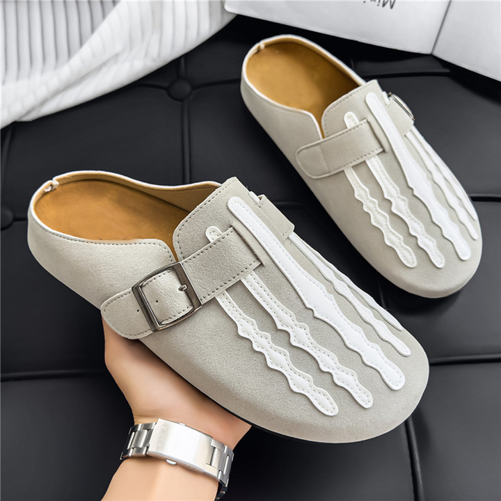 Fashion Skeleton Pattern Adjustable Strap Mules