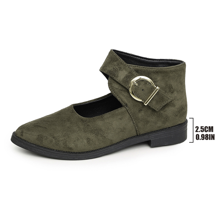 Buckle Strap Mary Jane Flat Ankle Shoes