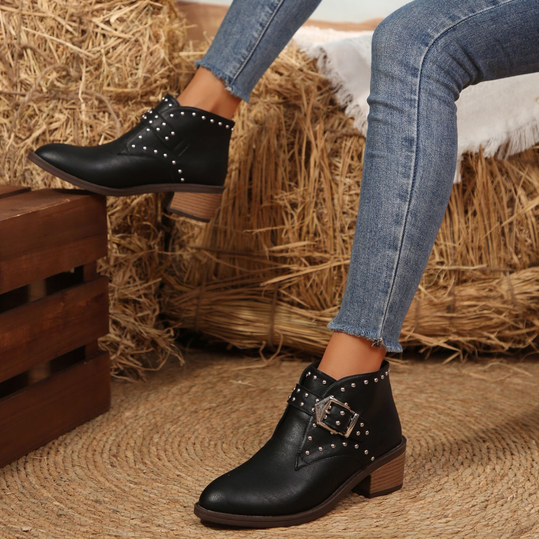 Western Rivet Ankle Boots