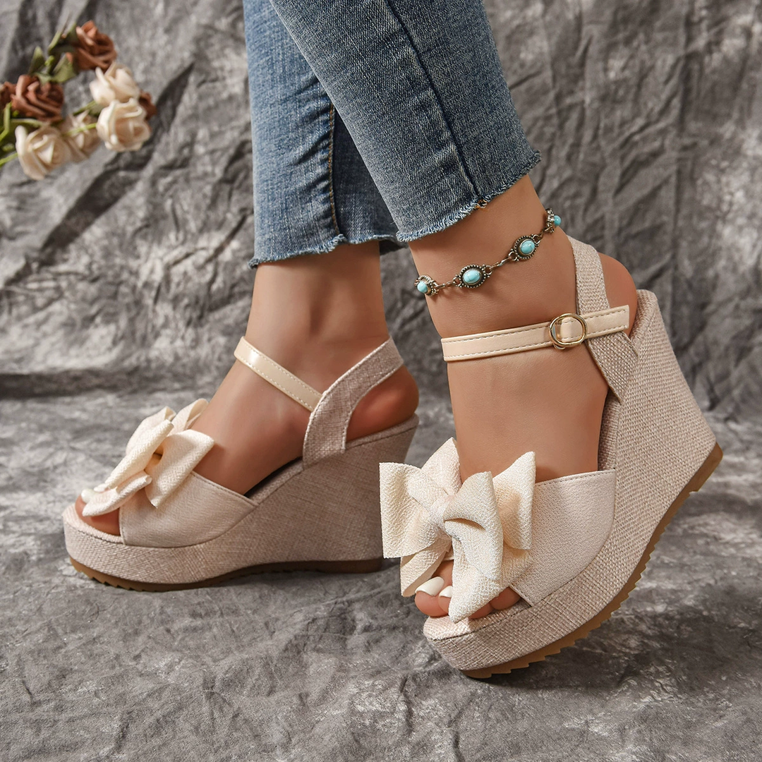 Bow Espadrille Wedge Heel Sandals
