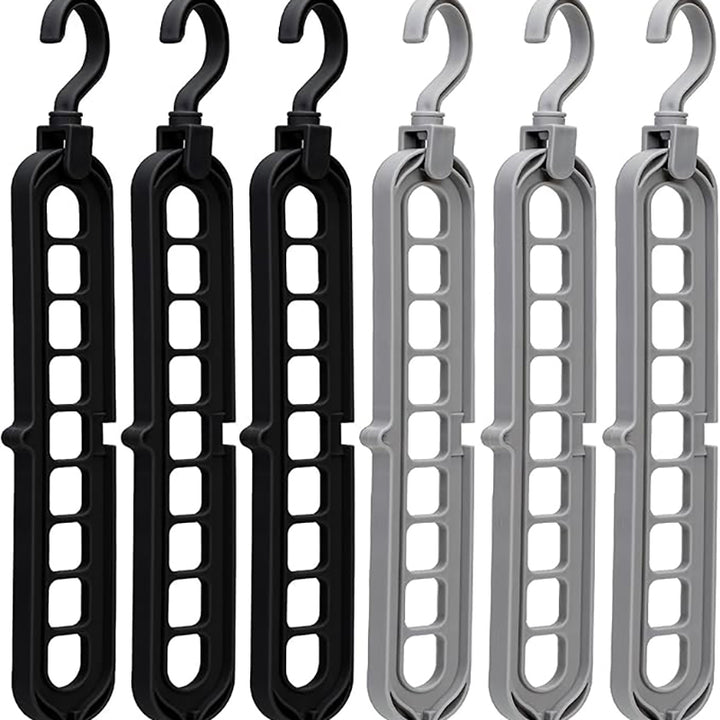 Nine hole hanger wardrobe storage hanger
