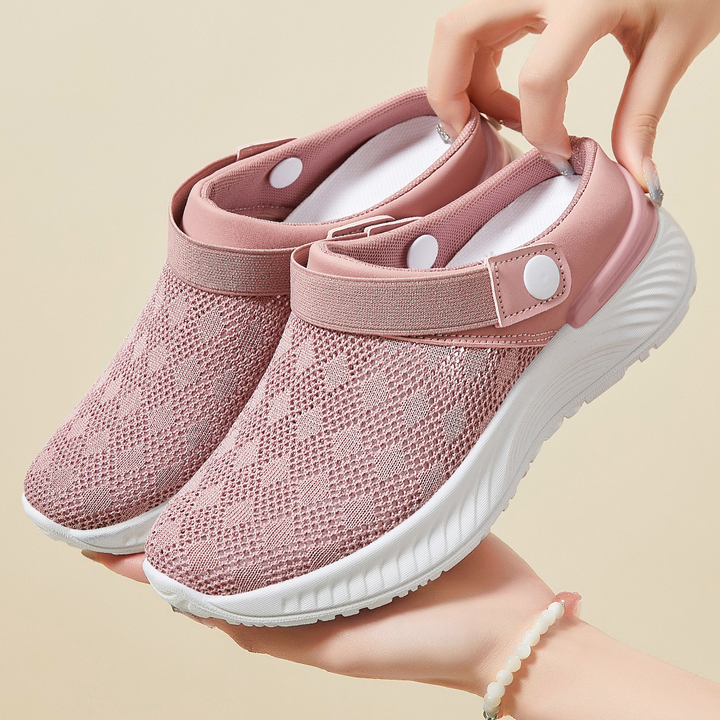 Women Back Strap Mule Sneakers Breathable Slip‑On Walking Shoes
