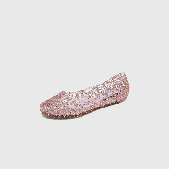 Cutout Glitter Jelly Ballet Flat