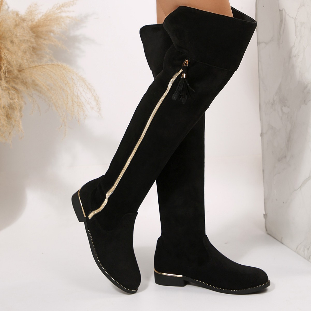 Chic Tassel Zipper Over Knee Tall Boots