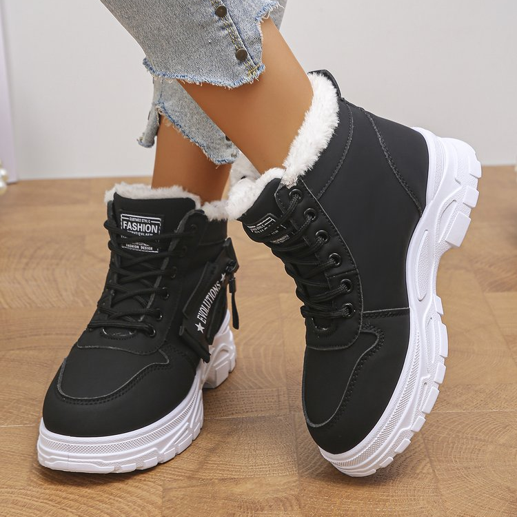 Lace Up Thick Sole Winter Ankle Shoes