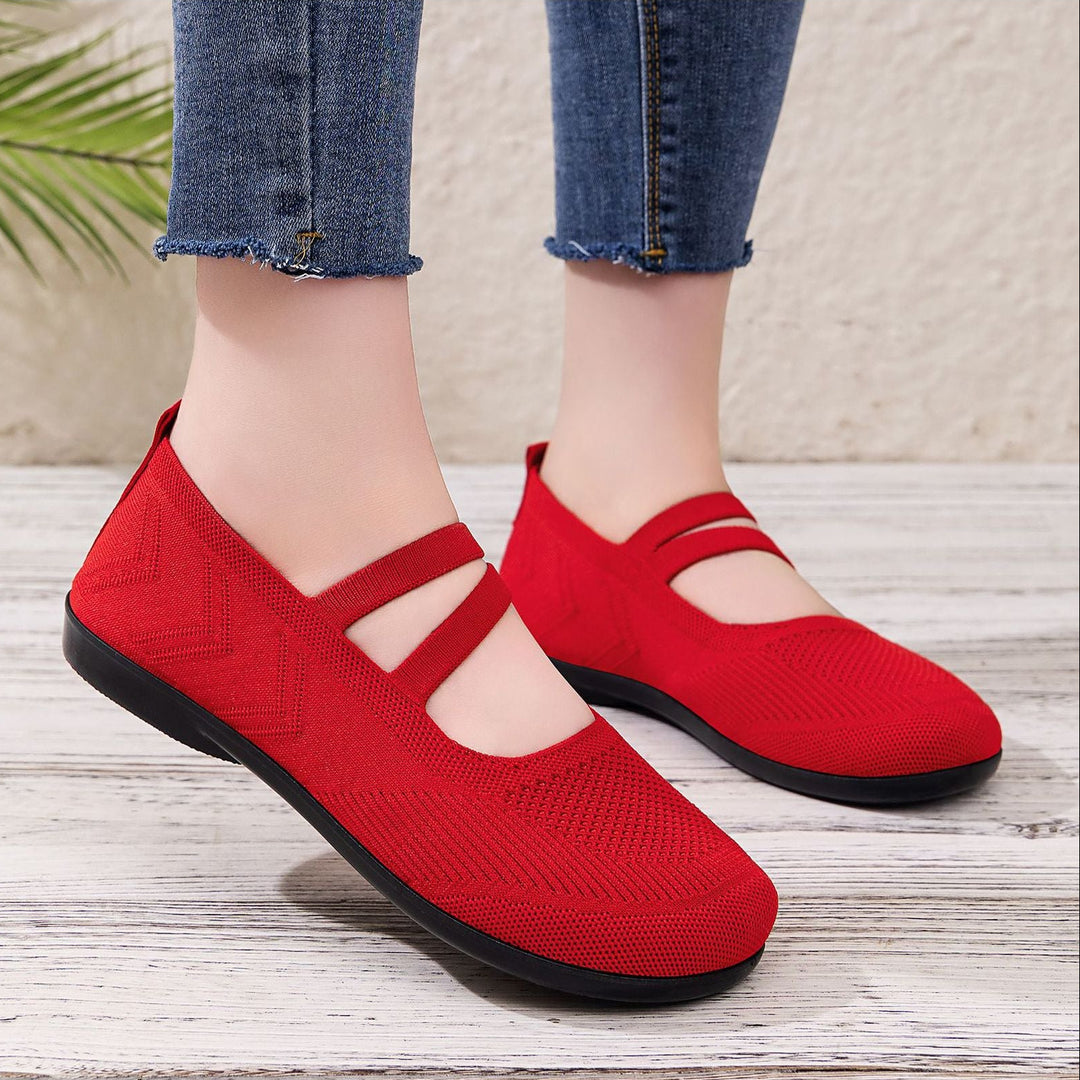 Women Knit Slip On Breathable Flat Shoes