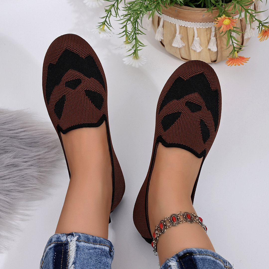 Spooky Pumpkin Knit Slip-On Shoes