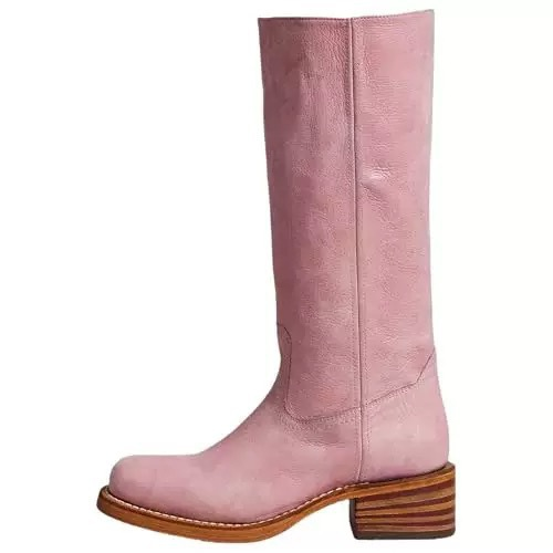 Round Toe Knee High Western Boots
