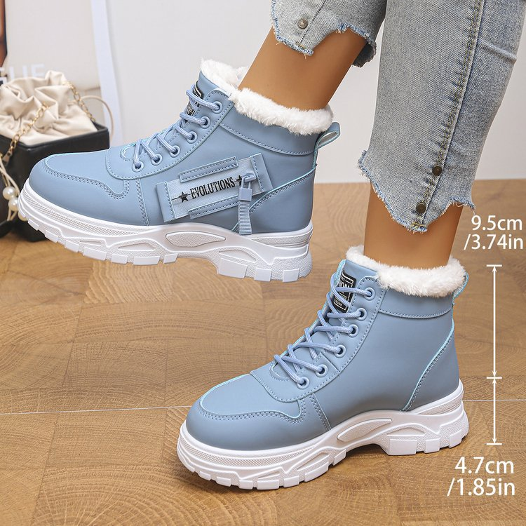 Lace Up Thick Sole Winter Ankle Shoes