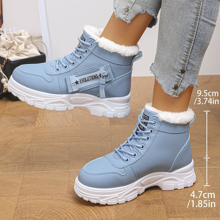 Lace Up Thick Sole Winter Ankle Shoes