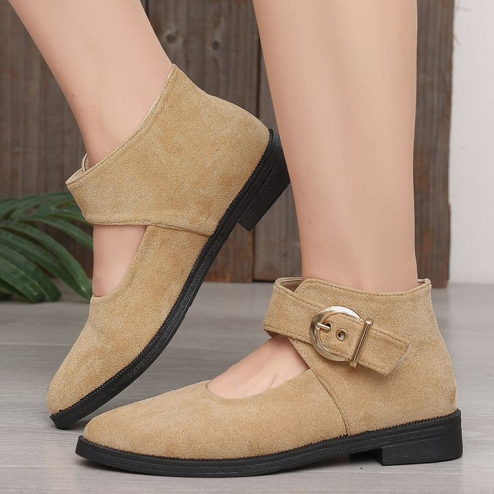 Buckle Strap Mary Jane Flat Ankle Shoes