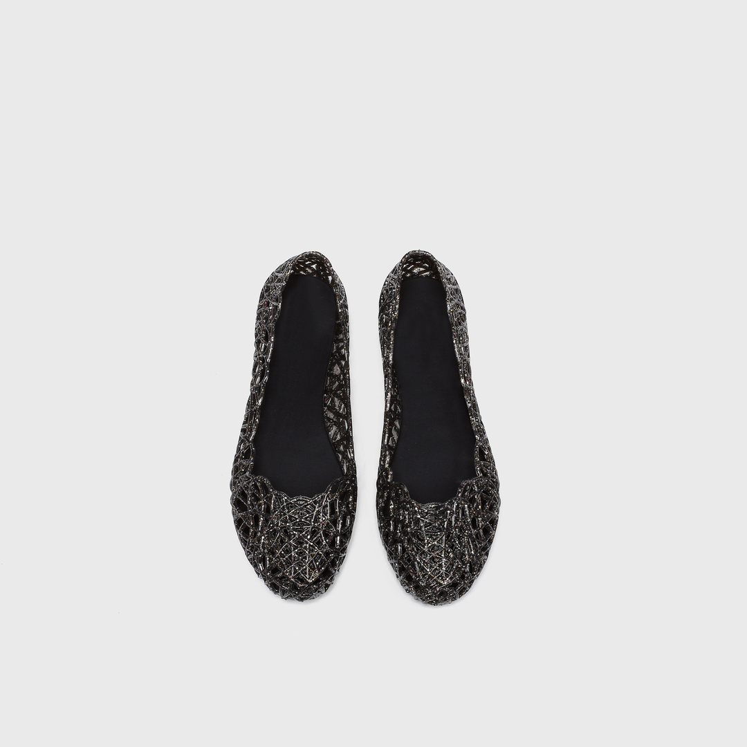 Cutout Glitter Jelly Ballet Flat