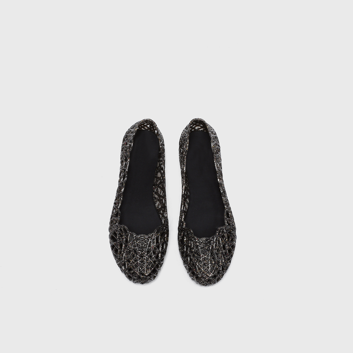 Cutout Glitter Jelly Ballet Flat