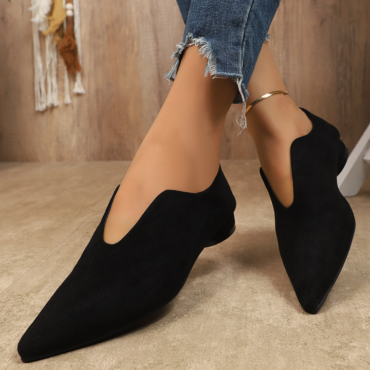 Classic V Shape Pointed Low Heel Pumps