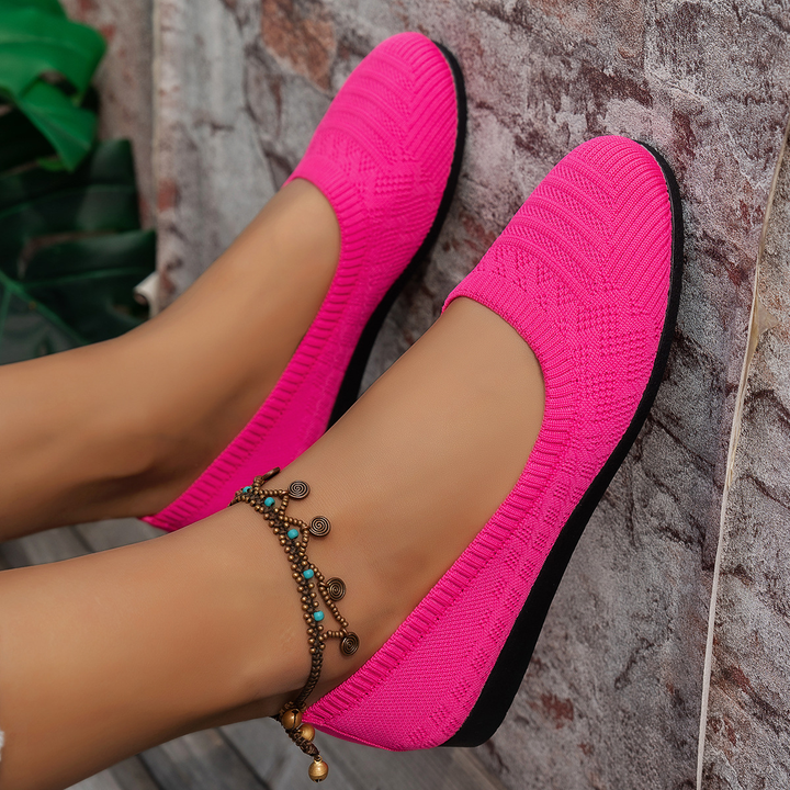 Knit Breathable Comfort Flat Slip On Shoes