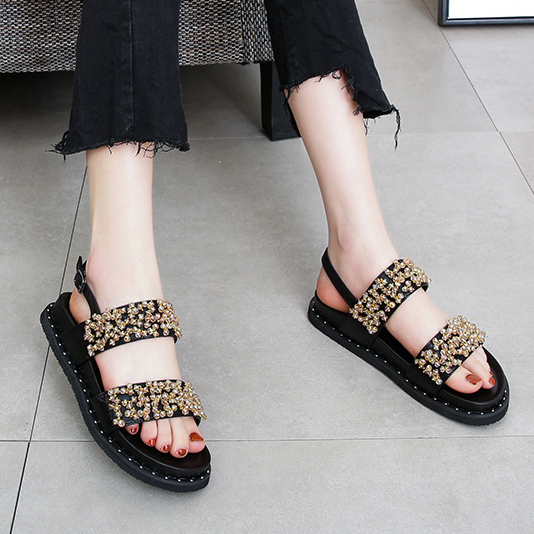 Sparkle Beaded Platform Slide