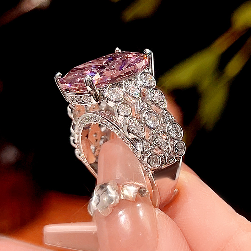 Elegant Cushion Stone Halo Fashion Ring