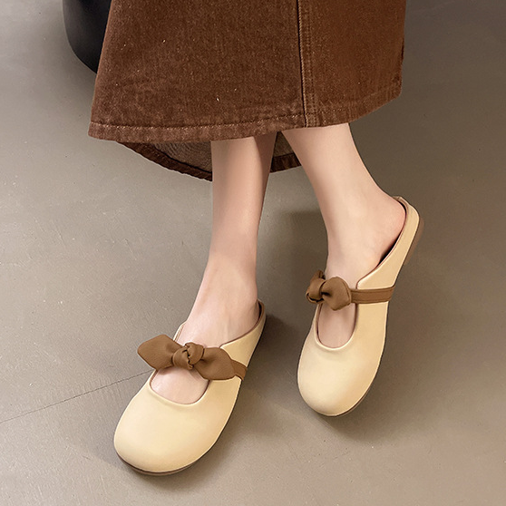 Sweet Bow Backless Mary Jane Slides